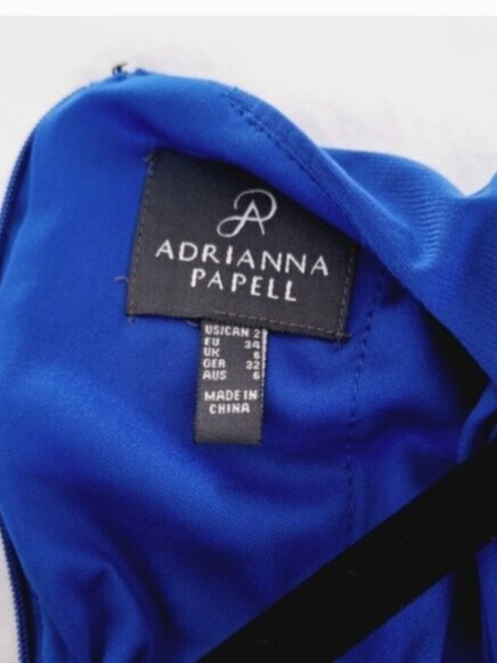 Adrianna Papell Cobalt Blue Boat Neck Sheath Stretch Midi Dress Sz 2 jersey - Picture 2 of 11